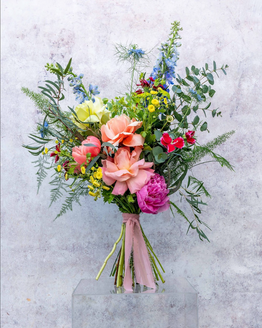Colourful flower bouquet standing