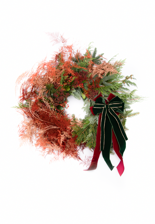 Christmas Cracker Wreath Double Bow