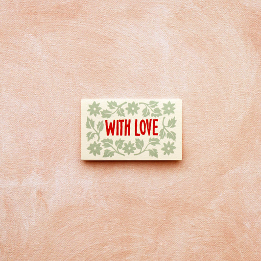 WITH LOVE LEAVES AND STARS MINI CARD - TURQUOISE